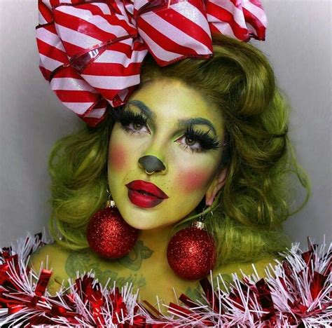 El Grinch Versión Femenina Maquillaje Artístico Navidad Maquillaje Para Navidad Maquillaje