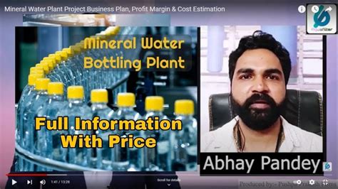 Mineral Water Plant Project Business Plan Profit Margin Cost