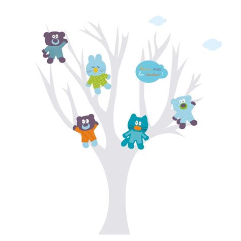 Stickers Arbre A Doudous Multicolore X Cm Lilipouce Leroy Merlin