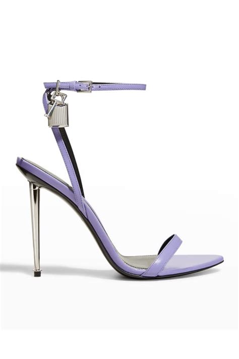 TOM FORD 105mm Lock Satin Stiletto Sandals Neiman Marcus