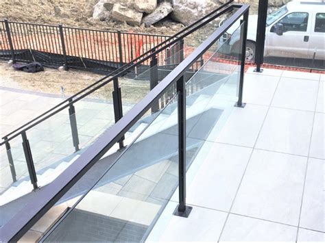 Temepred Glass Deck Railing Systems For Straight Stairs