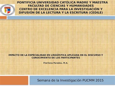 PPTX IMPACTO DE LA ESPECIALIDAD EN LINGÜÍSTICA APLICADA EN EL