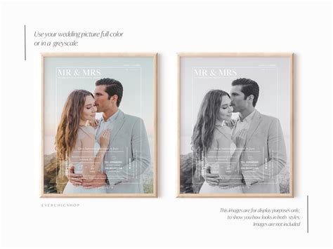 Editable Mr And Mrs Poster Template Modern Wedding Photo Art Etsy