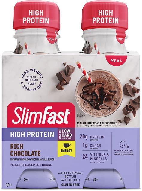 Slimfast Advanced Energy High Protein Meal Replacement Shake Rich Chocolate 20g Of