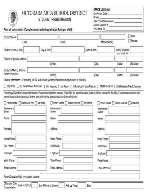 Fillable Online Octorara K12 Pa Octorara Area Primary Learning Center Boctorarak12pausb Fax