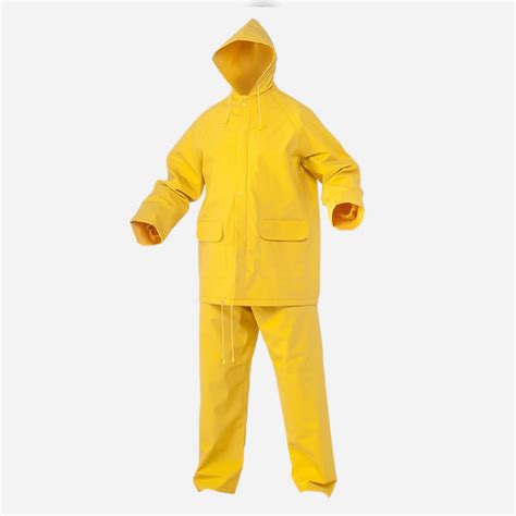 TRAJE DE AGUA CHAQUETA PANTALON PVC 0 35 AMARILLO Ropa De Seguridad