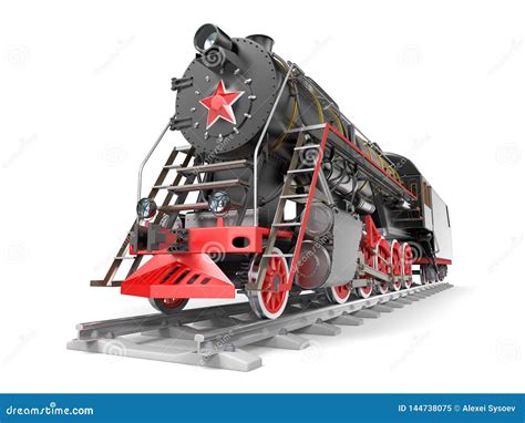 Old russian steam train stock illustration. Illustration of classic ...