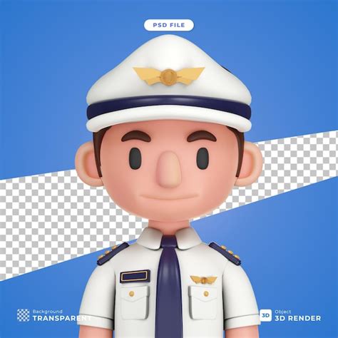 Premium Psd 3d Cartoon Character Illustration Of Pilot