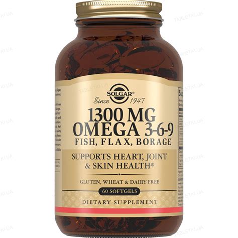 Solgar omega 3-6-9 1300 mg 60 sofgels купить Киев и Украина, цена и ...