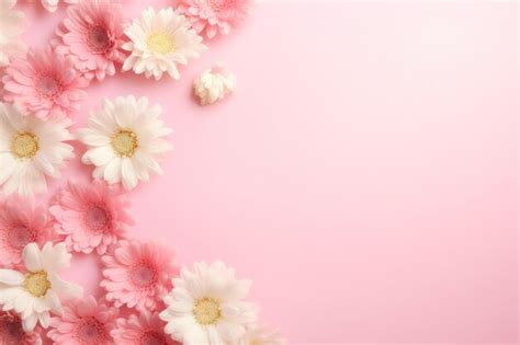 Premium Ai Image Pastel Floral Elegance In Top View