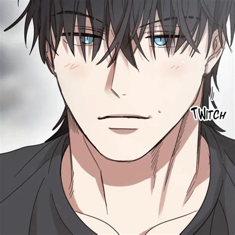 An Anime Character With Blue Eyes And Black Hair