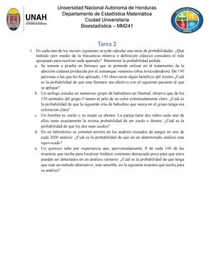 Calculo De Probabilidades Bioestadistica Universidad Nacional