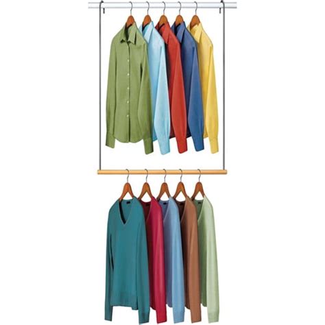 Lynk® Double Hang Closet Rod Organizer - Clothing Hanging Bar - Chrome ...