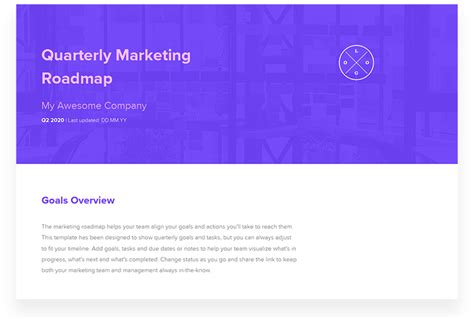 Create Your Teams Quarterly Marketing Roadmap Xtensio