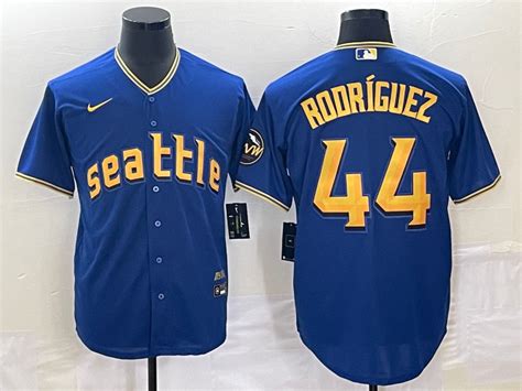 Mens Seattle Mariners 44 Julio Rodriguez Number Blue 2023 City