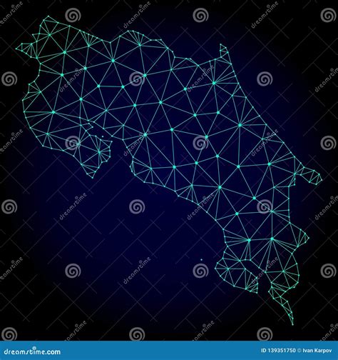 Struttura Poligonale Mesh Vector Map Del Cavo Di Costa Rica