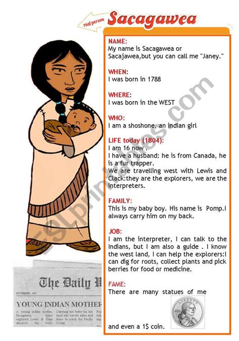 Sacagawea Printable Worksheets 159 Lyana Worksheets