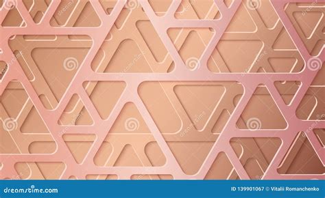 Modern Geometric Background Rose Gold Triangles With Rounded Corners