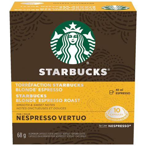 Nespresso Starbucks Vertuo Blonde Espresso Coffee Capsules 68 G 10 Pk Canadian Tire