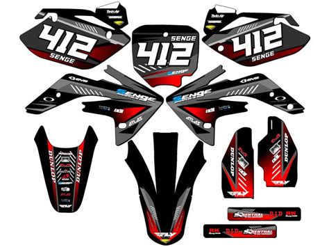 Graphics Decal Kit 2008 2014 CRF 230 F Merica Matte Black Senge