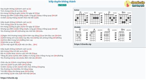 Hợp âm Kiếp Duyên Không Thành Cảm âm Tab Guitar Ukulele Lời Bài