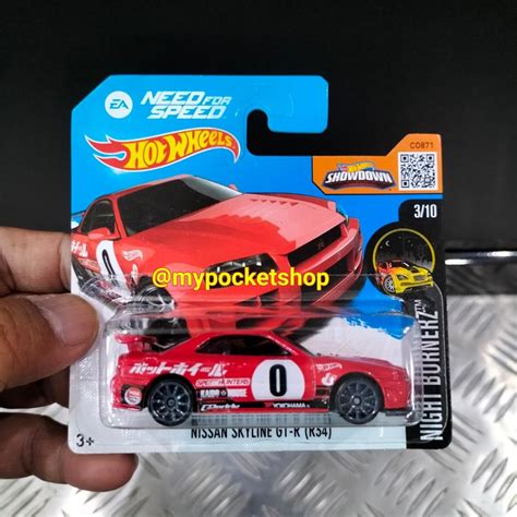Hot Wheels NISSAN SKYLINE GT R BNR R Red Hotwheels Nightburnerz Need For
