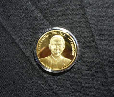 Barack Obama Gold Plated Uncirculated Commemorative Medal Ebay