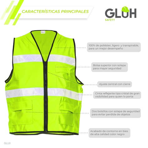 Gluh Internacional Chaleco Seguridad Reflejante Poli Ster Sound