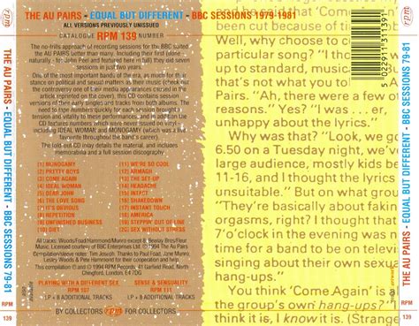 THE SKY IS BLUE AGAIN Au Pairs Playing With A Different Sex Sense Sensuality Live In