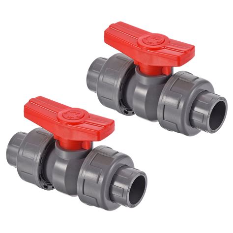 Uxcell Mm Id Double Union Ball Valve Pack Pvc Socket Type Shut Off