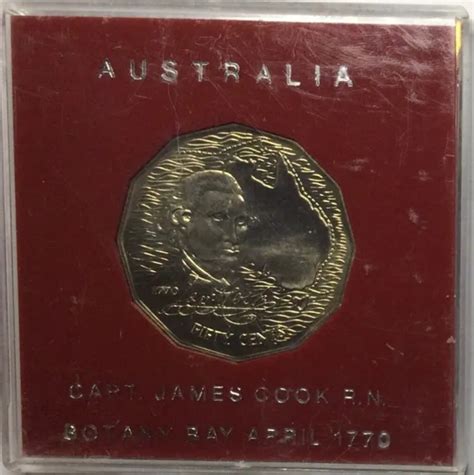 Australian Captain Cook Commemorative Cent Coin In A Case