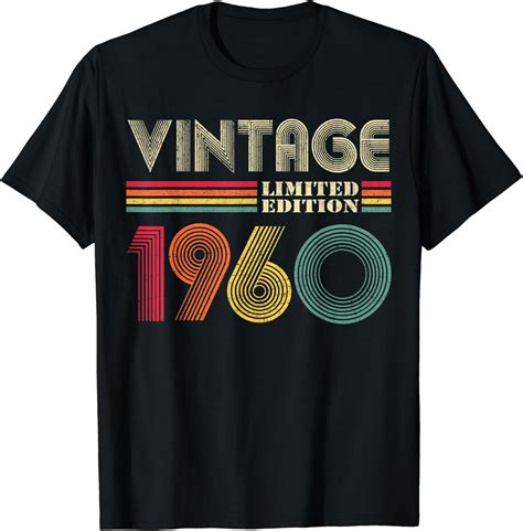 Vintage 1960 Limited Edition T 60th Birthday T Shirt Amazon De