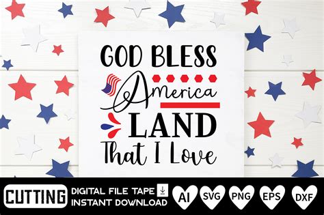 God Bless America Land That I Love Graphic By Shinecreativestore · Creative Fabrica