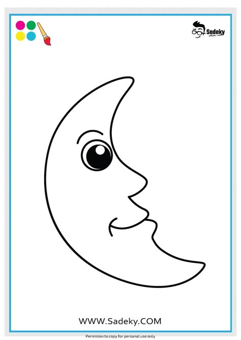 Cute Drawing Moon Coloring Sheet Sadeky