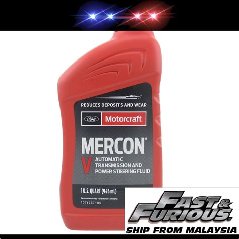 Ford Motorcraft MERCON V Automatic Transmission And Power Steering