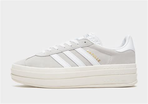 Adidas Originals Gazelle Bold Platform Trainers In Grey And White Asos