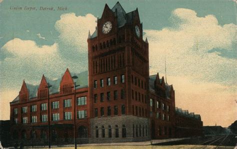 Union Depot Detroit Mich Michigan Postcard