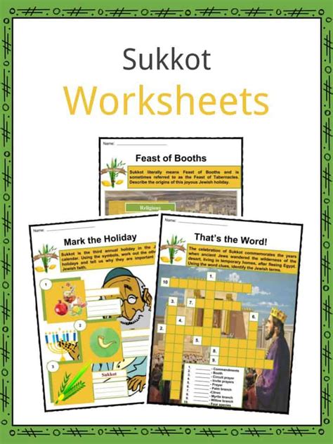 Sukkot Facts, Worksheets, Traditions, Observations & Significance