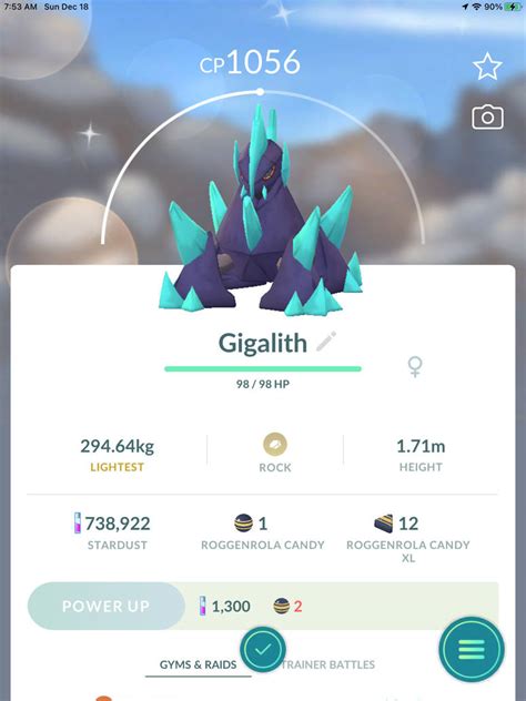 Shiny Gigalith on Pokemon Go by jonwii on DeviantArt