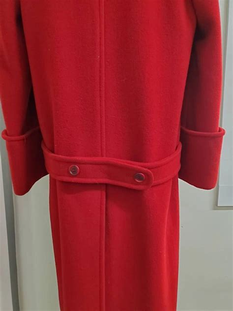 Perry Ellis Vintage Fall 1982 Red Wool Oversize Officer Overcoat Top Coat 10 Ebay