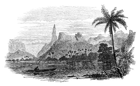 19th Century Engraving Of Tahiti Stock Illustration Download Image