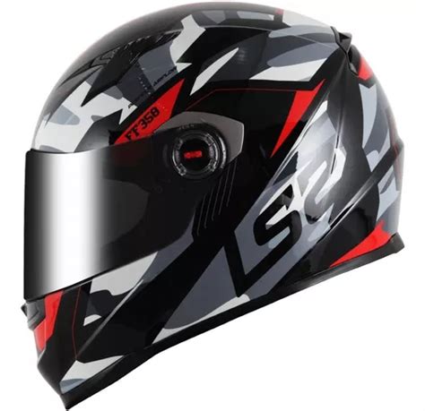 Capacete Ls Classic Ff Tank Vermelho Camo Promo O Parcelamento