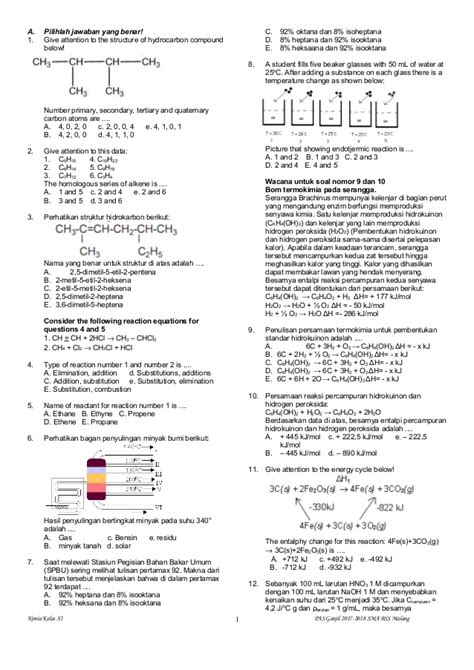 Soal Pas Kimia Kelas 10 Sma Smk Kurikulum Merdeka 2022 Riset