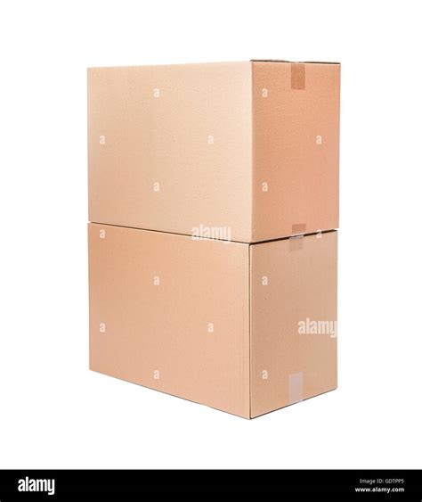 Stack Of Cardboard Boxes On White Background Stock Photo Alamy