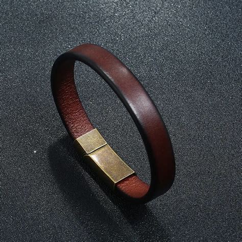 Nouveaux Bijoux Pour Hommes Bracelet En Cuir Tress Marron Punk Pour