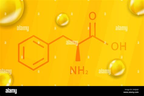 Phenylalanine chemical formula. Phenylalanine 3D Realistic chemical ...