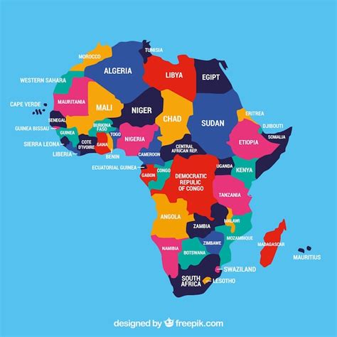 Mapa Do Continente De Frica Cores Diferentes Vetor Gr Tis