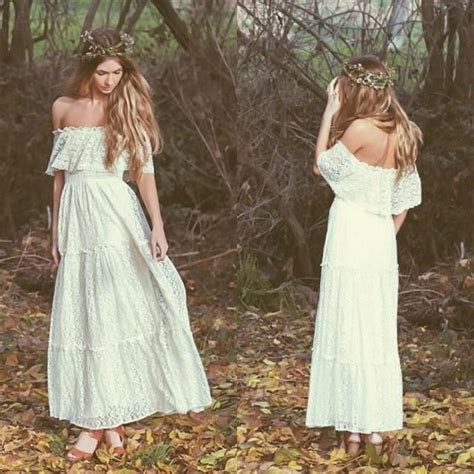 White Hippie Wedding Dresses