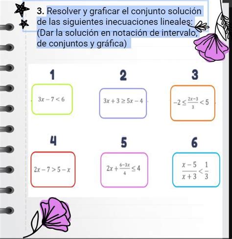 Resolver Y Graficar El Conjunto Solución De Las Siguientes Inecuaciones Lineales Dar La