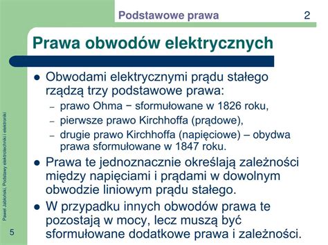 Ppt Obwody Elektryczne Podstawowe Prawa Powerpoint Presentation